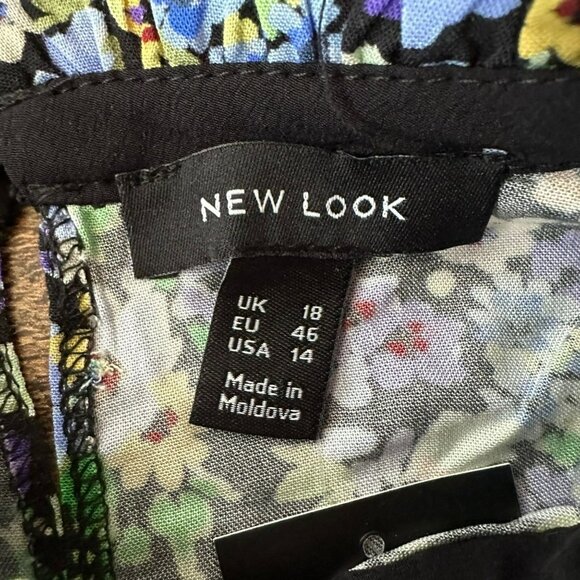 New Look Women's Long Sleeve Collared Mini Dress in Spring Floral -14 - Picture 4 of 7